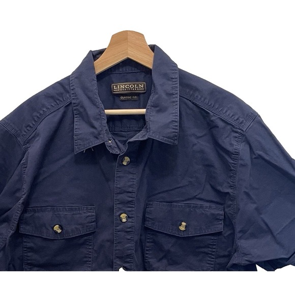 Lincoln Outfitters Other - Lincoln‎ Outfitters Mens Button-Up Shirt 2XL Short Sleeve Flap Pockets Navy